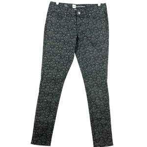 Mossimo Premium Denim Women's Paisley Black Grey Jeans Size 4 Skinny Stretch